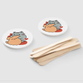 Éventail Adorable chat et chien Hug - Meow & Woof Design (Non-assemblé)