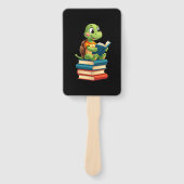 Éventail Adorable Turtle Reading Books (4) (Devant)
