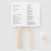 Éventail Adrienne Simple Programme de Mariage Moderne (Devant et derrière)