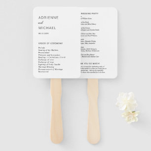 Éventail Adrienne Simple Programme de Mariage Moderne