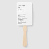 Éventail Adrienne Simple Programme de Mariage Moderne (Devant)