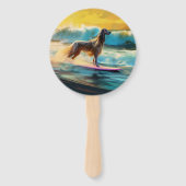 Éventail Afghan Hound Beach Surf Peinture (Dos)