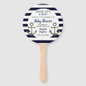 Éventail Ahoy C'est un garçon Baby shower nautique (Devant)
