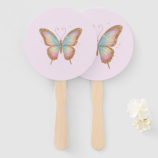 ÉVENTAIL AILES COLORÉES (Devant et derrière)