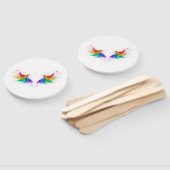 Éventail Ailes fluffy arc-en-ciel (Non-assemblé)