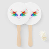 Éventail Ailes fluffy arc-en-ciel (Devant et derrière)