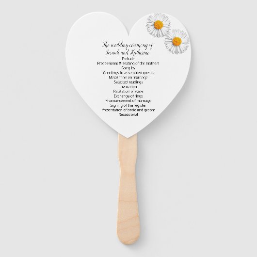 Éventail Aimer Daisy Wedding Programme Ventilateur (Dos)