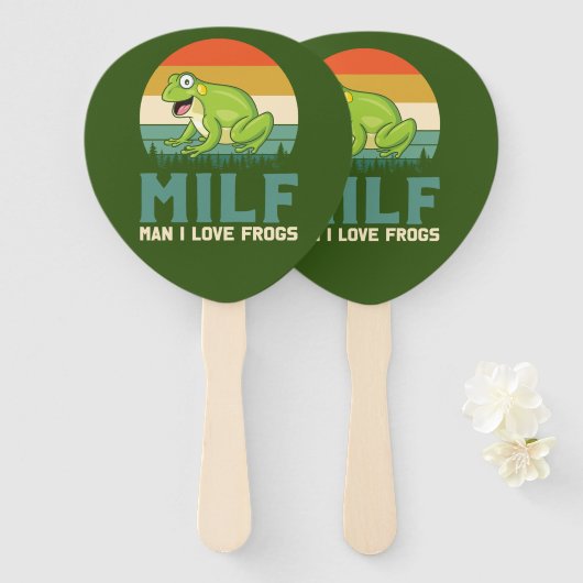Éventail Aimer Grenouilles Fans à main (Devant et derrière)
