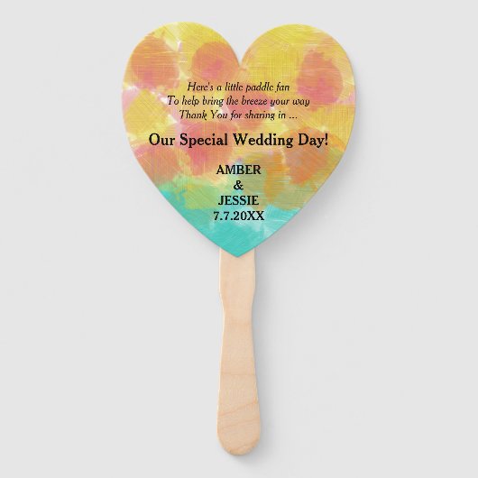 Éventail Aimer Personnalisé Gouache Aquarelles (Dos)