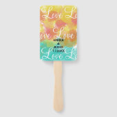 Éventail Aimer Personnalisé Mariage Gouache Aquarelles (Dos)