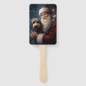 Éventail Airedale avec Noël Festif du Père Noël (Dos)