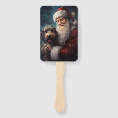 Éventail Airedale avec Noël Festif du Père Noël (Devant)