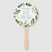 Éventail Albâtre Floral Wreath Wedding Programme (Dos)