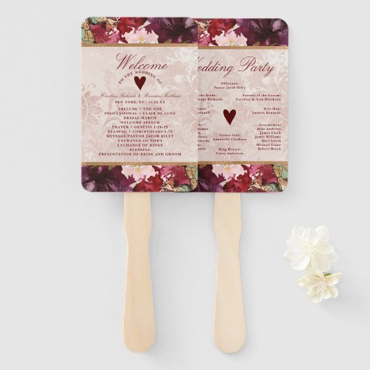 Éventail Alice au pays des merveilles Programme de cérémoni (Devant et derrière)