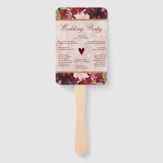 Éventail Alice au pays des merveilles Programme de cérémoni (Dos)