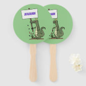 Éventail Aligator de crocodile drôle avec dessin animé (Devant et derrière)