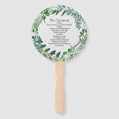 Éventail All Seasons Green Foliage Wreath Wedding Programme (Devant)