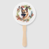 Éventail Allemand Berger Noël Wreath Festive Pup (Devant)