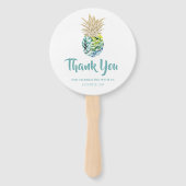 Éventail Aloha Aquarelle Tropical Ananas Beach Ventilateur  (Dos)