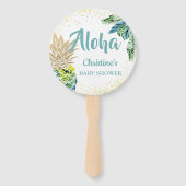 Éventail Aloha Aquarelle Tropical Ananas Beach Ventilateur  (Devant)
