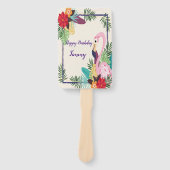 Éventail Aloha Flamant rose tropical (Devant)