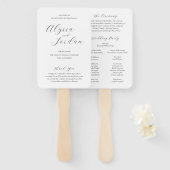 Éventail Alyssa Calligraphie Élégant programme de mariage (Devant et derrière)