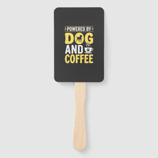 Éventail Amateur de café chien propulsé par le design (Devant)