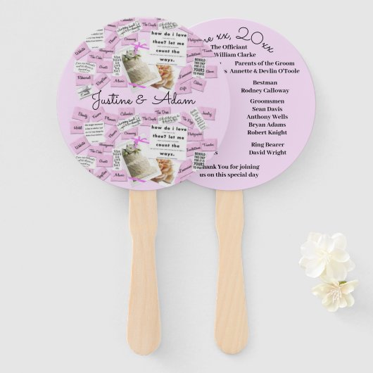 Éventail Amateurs de voeux mariages pour les clients (Devant et derrière)