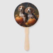 Éventail American Anglais Foxhound Puppy Automne Delight (Devant)