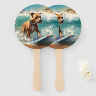 Éventail American Staffordshire Beach Surf Peinture