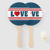 Éventail Amour design (Devant et derrière)