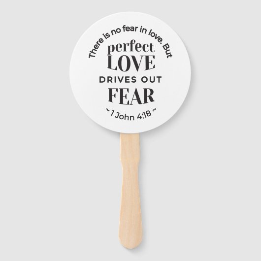 Éventail Amour Éternel - 1 Jean 4:18 Citation Écriture Art (Dos)