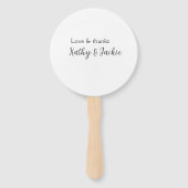 Éventail Amour & merci nom du couple mariage simple minimal (Devant)