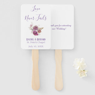 Éventail Amour n'échoue jamais Aquarelle thème Mariage