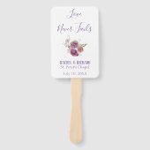 Éventail Amour n'échoue jamais Aquarelle thème Mariage (Devant)