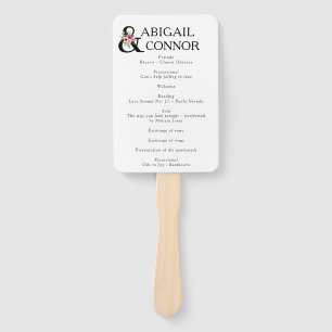 Éventail Ampersand floral moderne Plum rose Peach & Black P