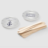 Éventail Ancre Bleue marine Nautique Argent Wt BG Mariage (Non-assemblé)