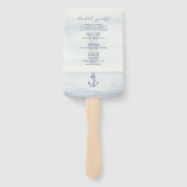 Éventail Ancre nautique Aquarelle Océan Mariage (Dos)