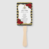 Éventail Ancre nautique Gold Black Stripes Programme de mar (Devant)