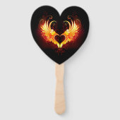Éventail Angel Fire Heart with Wings (Dos)