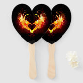 Éventail Angel Fire Heart with Wings (Devant et derrière)