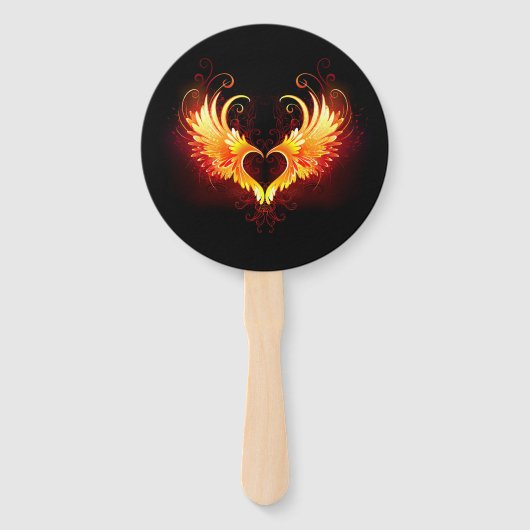 Éventail Angel Fire Heart with Wings (Devant)