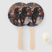 Éventail Anglais Cocker Spaniel Noël Festin Saison (Devant et derrière)