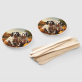 Éventail Anglais Setter Puppy Automne Citrouille de plaisir (Non-assemblé)