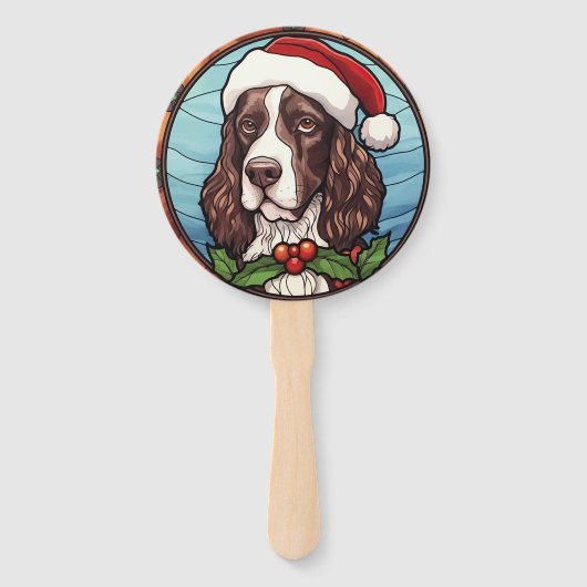 Éventail Anglais Springer Spaniel Vitrail Noël (Dos)