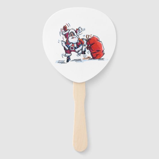 Éventail Angry Santa paddle hand fans (Devant)
