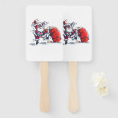 Éventail Angry Santa rectangle hand fans (Devant et derrière)