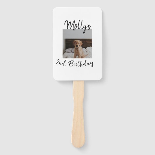 Éventail Animateur chien chat animal photo moderne simple (Devant)