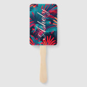 Éventail Anniversaire Beach party Palm tree coucher de sole (Dos)