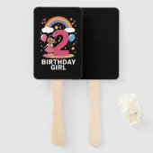 Éventail Anniversaire de deux ans fille mignonne 2e anniver (Devant et derrière)